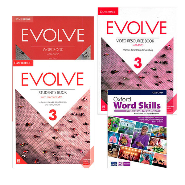 کتاب Evolve 3 و Oxford Word Skills Intermediate 2nd اثر جمعی از نویسندگان انتشارات دانشگاه کمبریج 4 جلدی