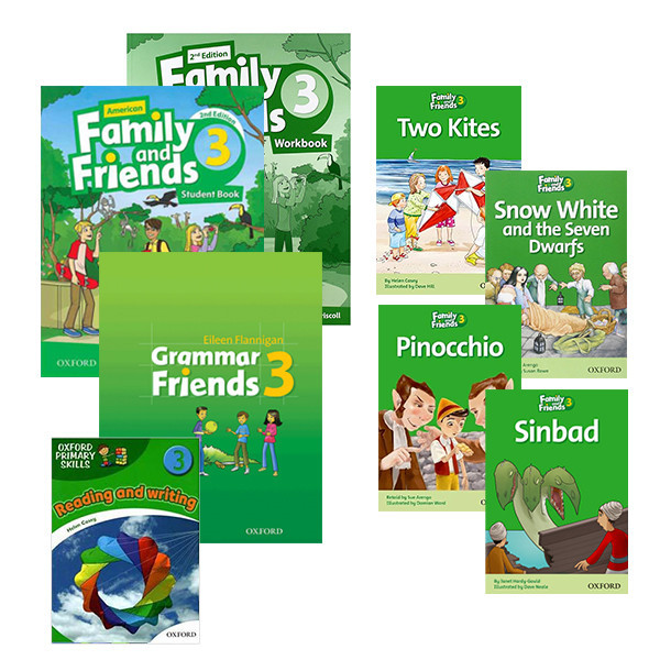 کتاب Family and Friends 3 اثر Naomi Simmons انتشارات آکسفورد 8 جلدی