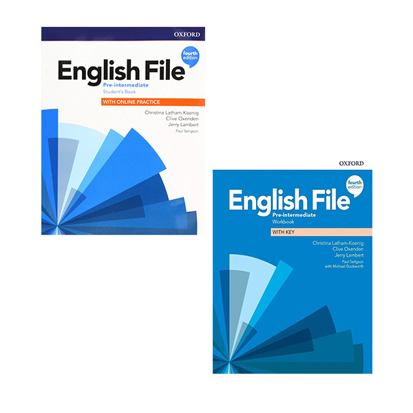 کتاب English File Pre Intermediate Fourth Edition اثر جمعی از نویسندگان انتشارات آکسفورد 2 جلدی